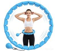 Cerceau Fitness Intelligent, 32 Sections Démontables (57-165 cm) pour Perte de Poids, Roulement à Billes 360° Silencieux, Équipement de Appareil Sport Maison pour Femme et Adulte - Bleu