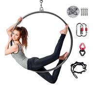 Cerceau Lyra aérien, Cerceau Lyra en métal pour Salle de Sport à Domicile, Cerceau aérien de Yoga pour Gymnastique, Fitness, Cirque acrobatique, Ensemble d'anneaux Lyra, équipement d'art aér