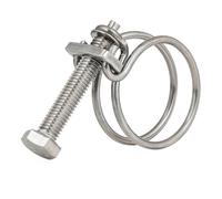 Cerceau métallique en acier inoxydable 304, Double pince à gorge, réglage fixe, tuyau Upvc, tuyau d'eau, Ventilation(18-22 x 2 (5pcs))