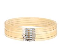 Cerceaux à broder en bambou réglables, cadre rond pour point de croix avec clip extensible, outils de couture antidérapants et lisses pour la broderie, la peinture sur soie et les (6 pièces 26cm)
