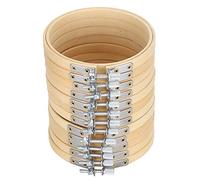 Cerceaux à broder en bois, ensemble de cercles pour point de croix, cadre circulaire couleur crème pour la broderie et les travaux d’aiguille, comprenant 12 pièces, outil