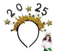 Cerceaux à cheveux 2025, bandeaux de bonne année avec étoiles Boppers - Couvre-chefs du Nouvel An | Accessoires pour cheveux du Nouvel An pour Noël 2025, fournitures de fête du Nouvel An