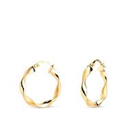 Cerceaux Boucles d'oreilles creuses en or 18 carats, 20 mm de diamètre et 3 mm de largeur, avec une finition mate et polie.