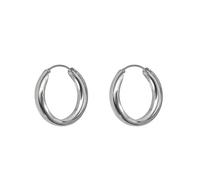 Cerceaux Boucles d'oreilles demi-rondes en argent sterling 925, 18 mm, unies