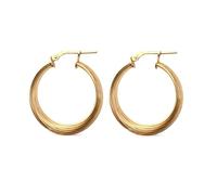 Cerceaux Boucles d'oreilles en argent massif (925) plaqué or, diamètre intérieur 20 mm