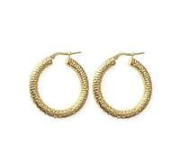 Cerceaux Boucles d'oreilles en argent sterling 925, plaquées or, 20 mm, avec détails