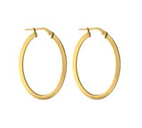 Cerceaux Boucles d'oreilles ovales en argent sterling 925, plaquées or, 35 mm de long et 2,5 mm d'épaisseur.