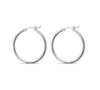 Cerceaux Boucles d'oreilles simples en argent sterling de 25 mm, 2 mm d'épaisseur.