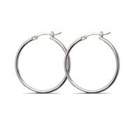 Cerceaux Boucles d'oreilles simples en argent sterling de 30 mm, 2 mm d'épaisseur.