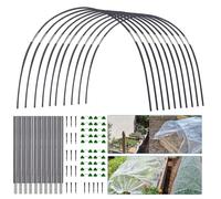 Cerceaux de support de serre - Kit de cadre de jardinage en fibre de verre, tunnel robuste avec connecteurs | Cerceaux de couverture de rangée portables, cadre de protection des , kit de cloche