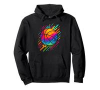 Cerceaux rétro colorés pour Amateurs de Sport pour garçons, Filles Basket-Ball Sweat à Capuche
