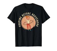Cerclage Avant Les travaux ménagers Hula Hooper Danseur Hula Hoop T-Shirt Graphique avec Valeur, Homme, Noir, M
