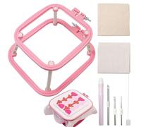 Cercle à broder carré - cercles à croisée, cadre de broderie réglable à double couche | artisanale pour , rappeler, point croisé, kit d'aiguille à broder