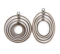 Cercle à Broder Réglable Support de cerceau de broderie extensible en ABS grain de bois, outil de point de croix, anneau de cerceau, accessoires de couture(16.5x22.3cm)