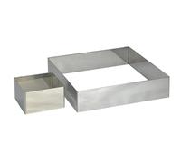 Cercle à entremets carré en inox H. 4,5 cm - L. 12 cm