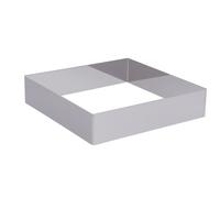Cercle à entremets carré en inox H. 4,5 cm - L. 16 cm