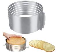 Cercle à Gâteau 6 à 8 Pouces Réglable Découpe à Génoise Rond en Acier INOX Moule à Pâtisserie Extensible Cercle à Entremet Diamètre