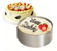 Cercle à gâteau ajustable en acier inoxydable 15-30 cm, moule de cuisson de 14 cm de hauteur pour gâteaux à étages et desserts ⭐ Cercle à gâteau ajustable en acier inoxydable 16-30 cm | Moule de cuiss
