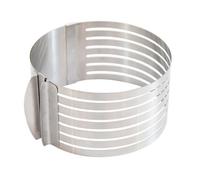 Cercle à génoise en inox - SCRAPCOOKING - Extensible de 16 à 20cm - Hauteur 8.5cm - 6 fentes