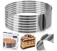 Cercle à génoise réglable - Inox - 24 à 30 cm - 7 couches - Découpe précise gâteau