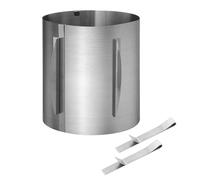 Cercle a Patisserie,Cercle Patisserie reglable en acier inoxydable, avec 2 clips de fixation. Cercle Patisserie 20 CM,réglable télescopiquement entre 16 et 30 CM, avec échelle, pour la pâtisserie