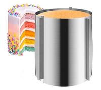 Cercle à Patisserie Reglable Ø 16-30cm, Grand Anneau à Gâteau, Hauteur 20cm Cercle à Gâteau Extensible en Acier Inoxydable Cercle Gateau Extensible, Moulle a Gateau pour Dessert, Gâteau, Pâtisserie