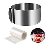 Cercle a Patisserie,Reglable Cercle Gateau Extensible Ø 16-30 cm,and 1PCS Colliers à Gâteau Transparent 10 mètres Ruban de Gâteau,moules à pâtisserie,Anneaux à Gâteaux,pour Mousse Dessert Pâtisseri