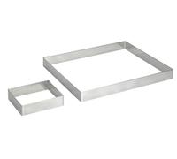 Cercle à tarte carré en inox H. 2 cm - L.28 cm