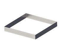 Cercle à tarte carré perforé en inox H. 2 cm - L. 17,5 cm