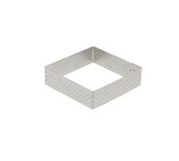 De Buyer - Cercle à tarte carré VALHORNA en inox perforé - 7 x 7 x 2 cm - Fabriqué en France, Technologie AIR SYSTEM, Micro-Perforations pour Cuisson Rapide et Homogène pour Résultats Croustillants