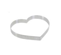 De Buyer - Cercle à tarte coeur VALHORNA en inox perforé - 18 x 2 cm - Fabriqué en France, Technologie AIR SYSTEM, Micro-Perforations pour Cuisson Rapide et Homogène pour Résultats Croustillants
