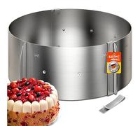 Cercle à tarte - Des créations de tartes magiques pour toutes les occasions - Cercle pâtisserie en inox réglable et fixable par pinces - Hauteur : 8,5 cm - Made in Germany