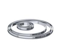 Cercle à tarte rond perforé en inox à bords roulé H. 2 cm - Ø 10 cm