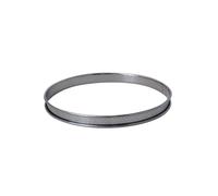 Cercle à tarte rond perforé en inox à bords roulé H. 2 cm - Ø 8 cm