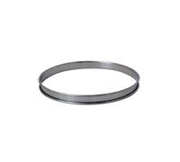 Cercle à tarte rond perforé en inox à bords roulé H. 2 cm - Ø 6 cm