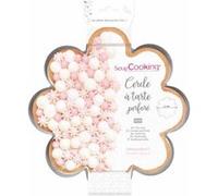 Cercle à tarte perforé Fleur marguerite Gris G