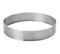 Lacor Cercle rond perforé 68554 en acier inoxydable gris 24 x 24 x 3,5 cm