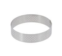 Cercle à tarte rond à bord droit en inox perforé Air System® hauteur 2 cm ø 5.5