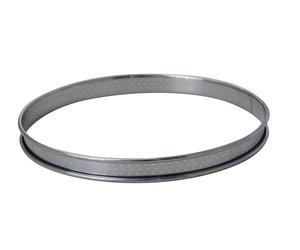 Cercle à tarte rond perforé en inox à bords roulé H. 2 cm - Ø 6 cm