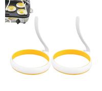 Cercle à Œufs Rond,2 Pièces Moules Ronds pour Œufs au Plat - Accessoire de Cuisine Antiadhésif pour Préparation Petit-Déjeuner Omelette Pancake Sandwich Burger Brunch Camping Maison