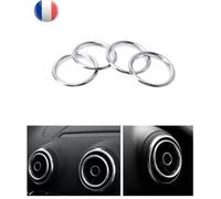 Cercle anneau chrome AUDI A3 bague buse grille de ventilation aération sport LOT DE 4 ANNEAUX CHROME cerclage des grilles