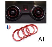 Cercle anneau POUR AUDI A1 rouge bague buse grille de ventilation aération sport LOT DE 4 ANNEAUX cerclage des grilles d'aération