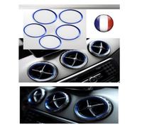 Cercle anneau POUR MERCEDES bleu bague buse grille de ventilation aération sport LOT DE 5 ANNEAUX cerclage des grilles d'aération