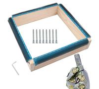Cercle de broderie carré | Cadre de défilement bricolage -de -te réutilisable pour point croisé avec aiguille | Punch Agyle Frame de Outil en bois avec bandes pour pince, aiguilles en acier