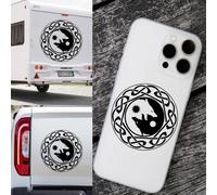 Cercle de nœuds celtique avec Fenrir Skoll Rune Autocollant Viking Couleur et taille au choix Mythologie nordique