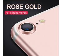 Cercle De Protection D'objectif Pour Iphone 7 8 Se2,Protection D'écran Pare-Balles,Caméra,Couvercle De Protection De Téléphone En Métal,Film En Verre,Accessoires.Rose Gold.For Iphone Se2