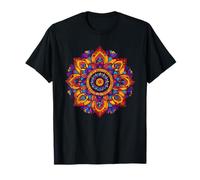 Cercle de symétrie Chakra Mandala Floral Vibrant T-Shirt