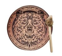 Cercle de tambour de chaman - tambour de traditionnel, rituel ethnique | 10 pouces faits à la main avec un cadre en bois motif animal pour les cérémonies de culte de méditation rassemblements