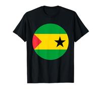 Cercle du Drapeau Sao Tomé-et-Principe T-Shirt Graphique avec Valeur