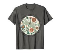 Cercle Floral Libellule avec des Mots de gentillesse et d'espoir T-Shirt